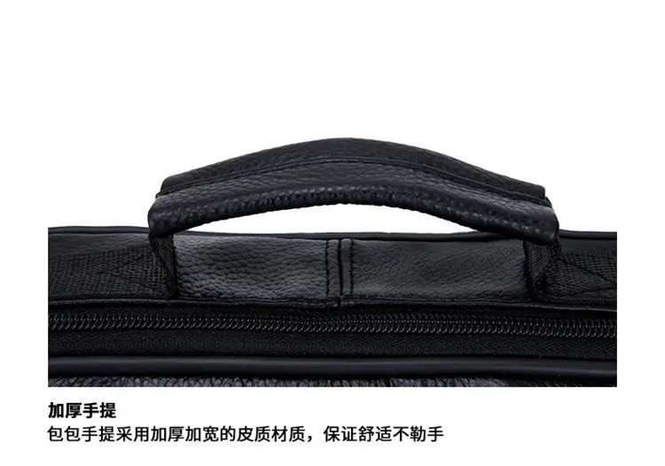 Black Cowhide Business Shoulder Bag Large Capacity — feature 16