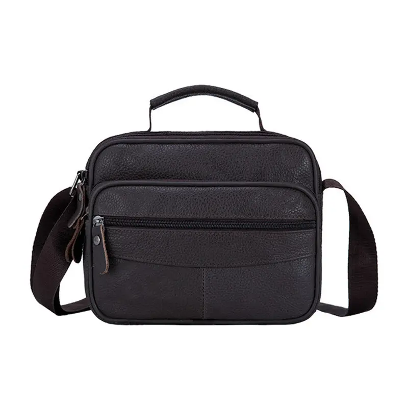 Black Cowhide Business Shoulder Bag Large Capacity - Image 2
