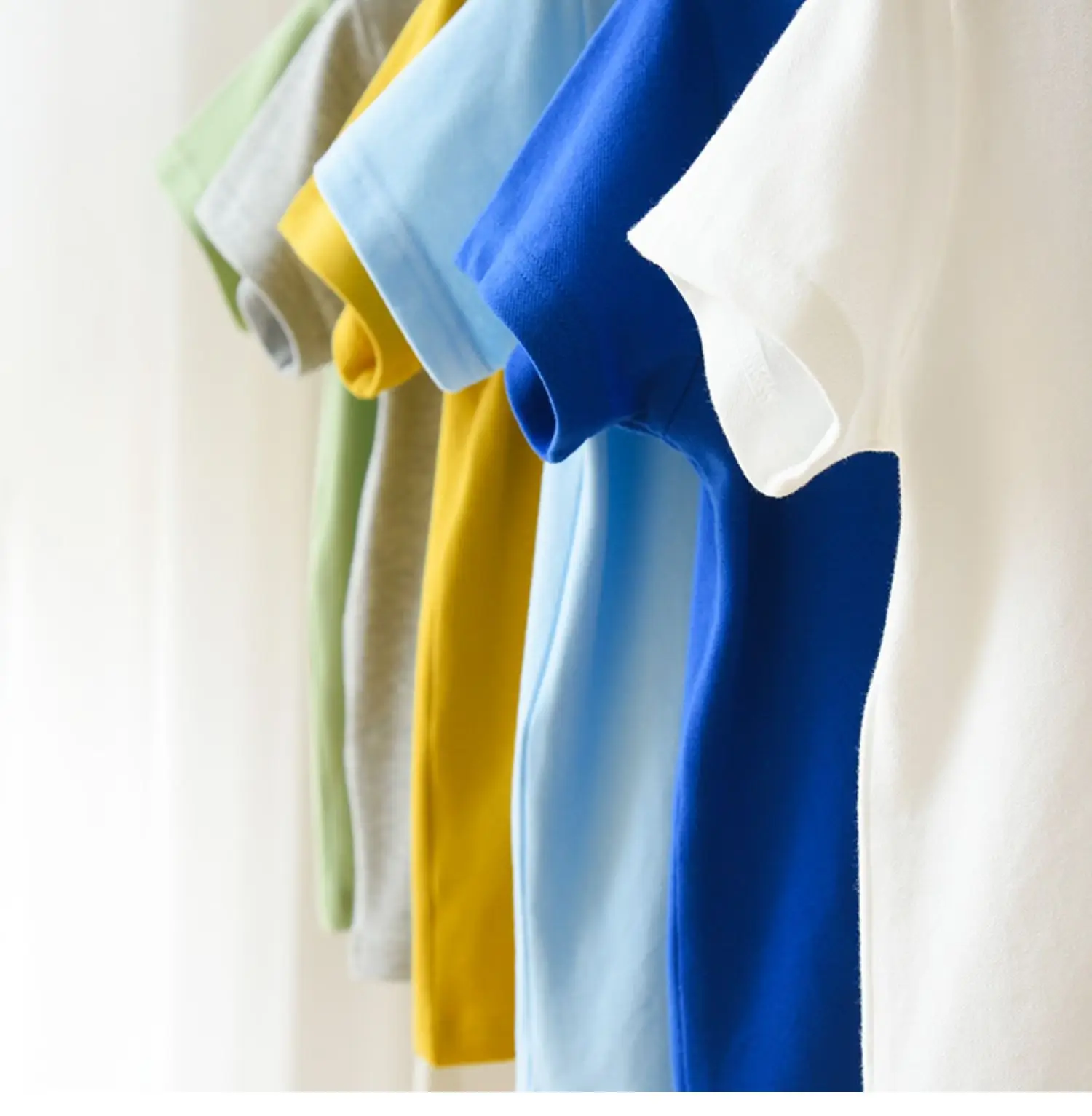 Children's Pique Cotton Light Blue Round Neck T-Shirt — feature 24