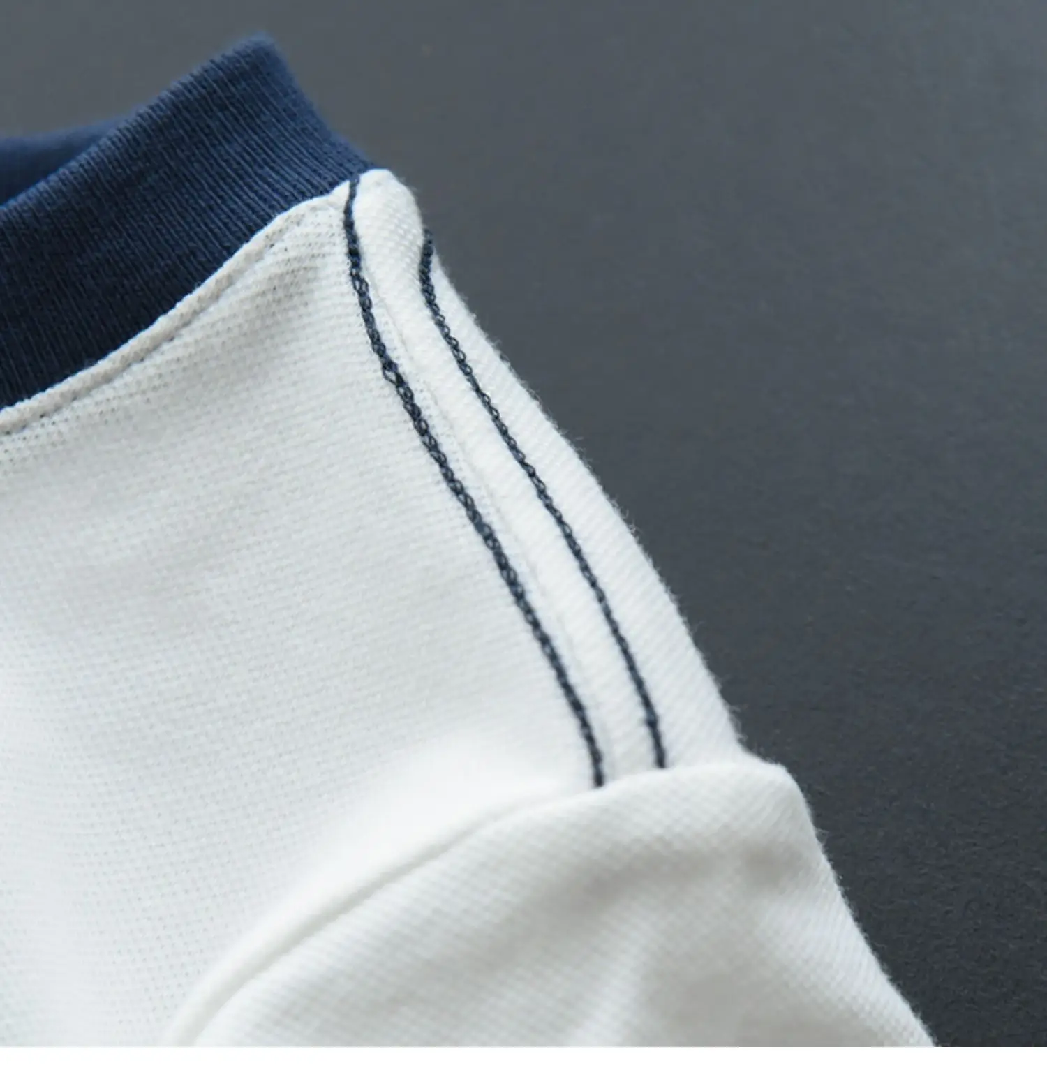 Children's Pique Cotton Light Blue Round Neck T-Shirt — feature 36