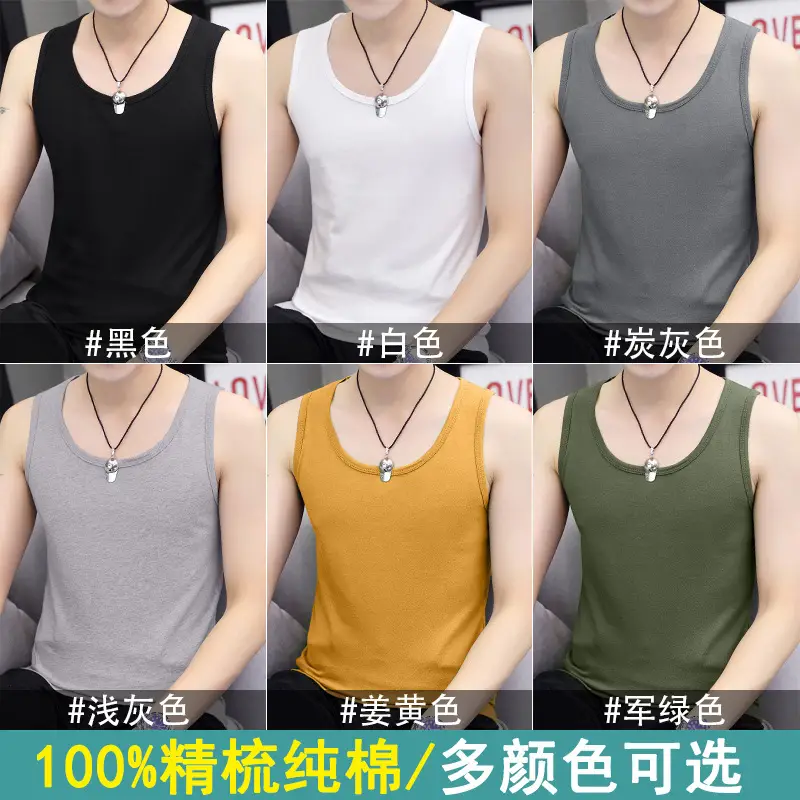 Men Cotton Sleeveless Vest Grey Slim Fit - Image 8