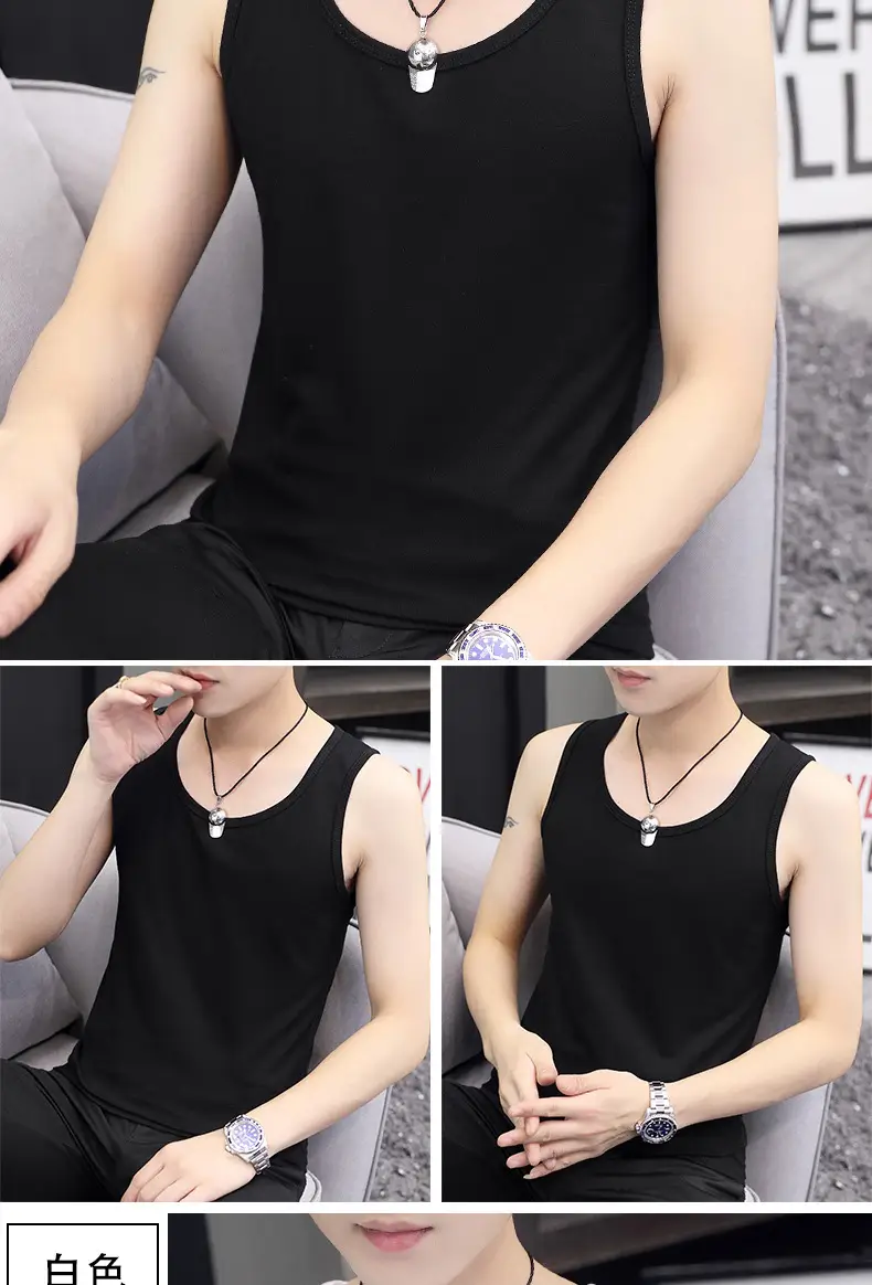 Men Cotton Sleeveless Vest Grey Slim Fit — feature 11