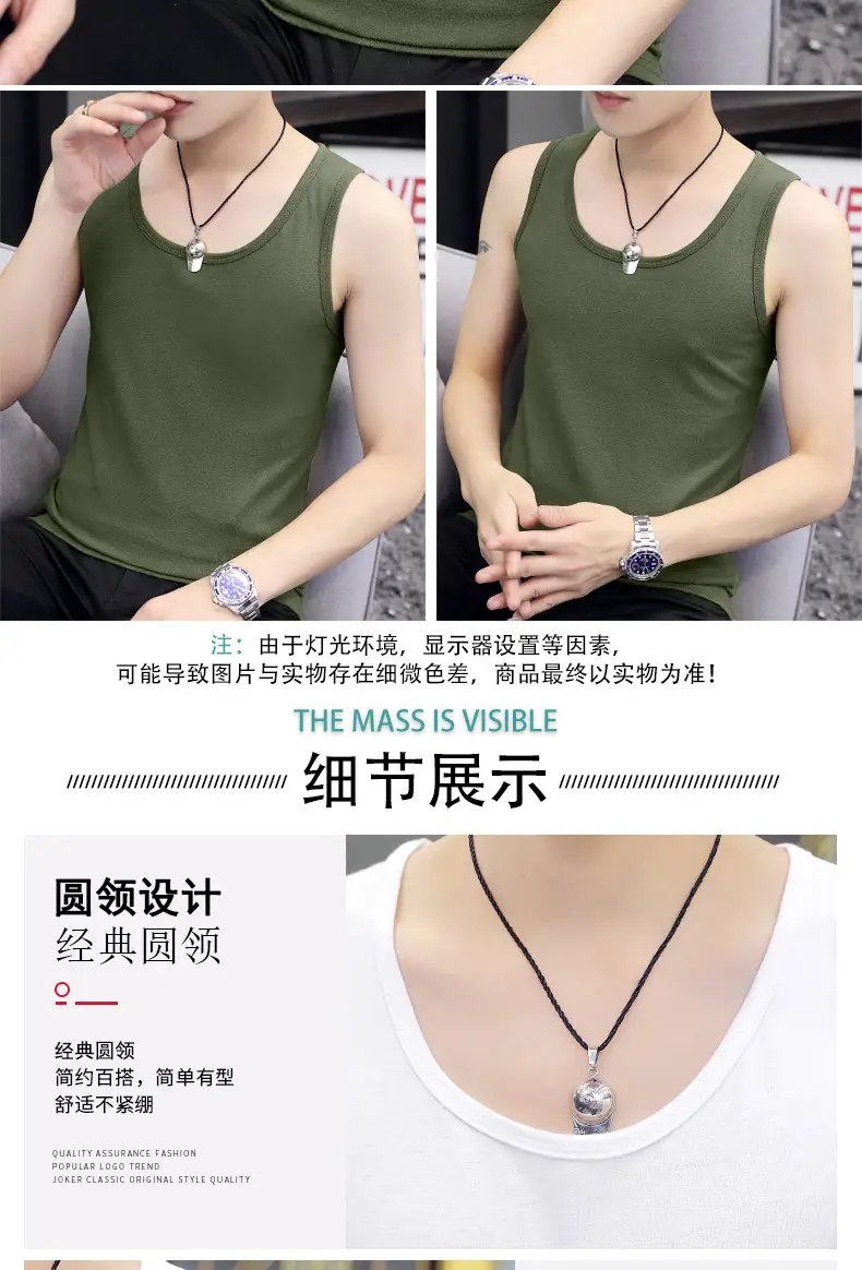 Men Cotton Sleeveless Vest Grey Slim Fit — feature 17