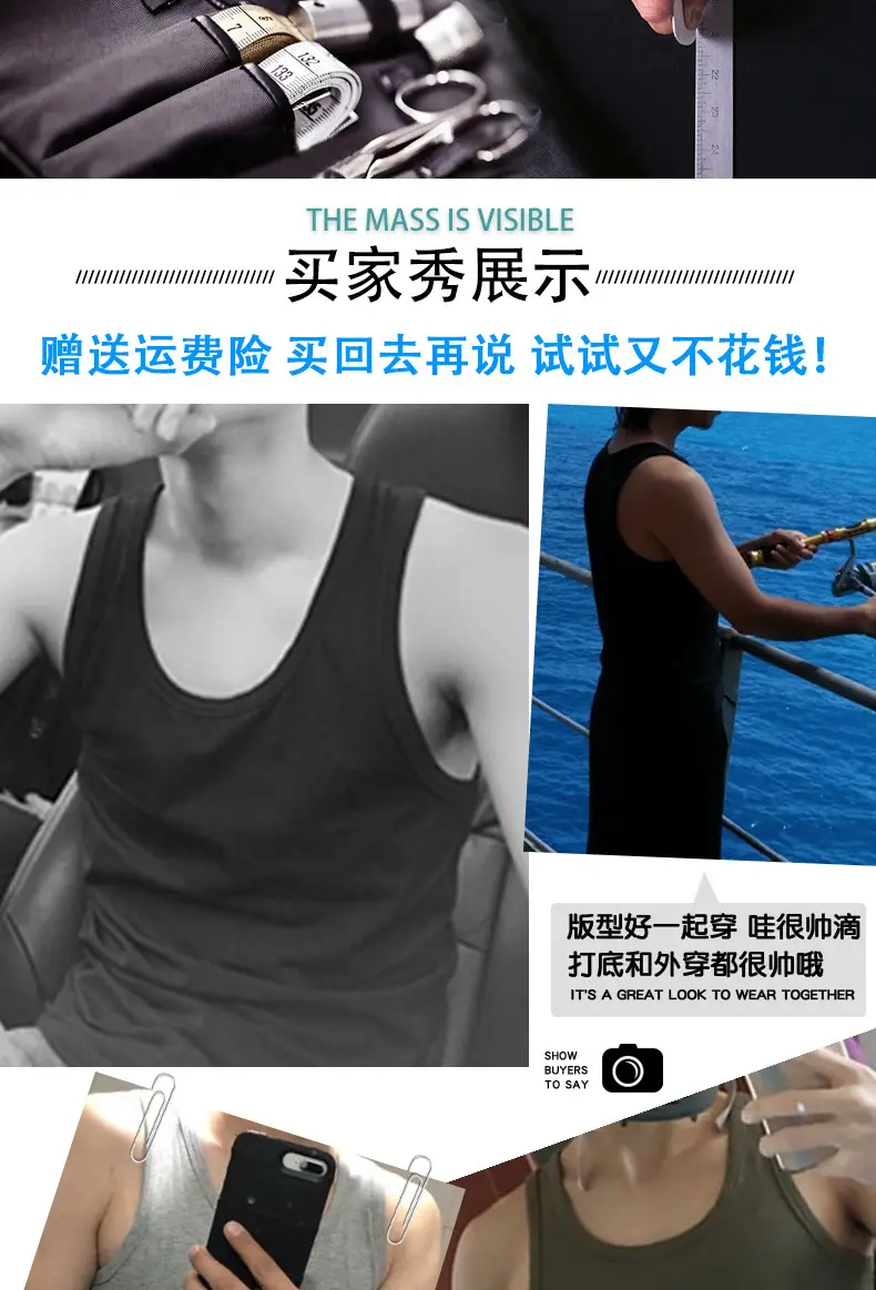 Men Cotton Sleeveless Vest Grey Slim Fit — feature 7