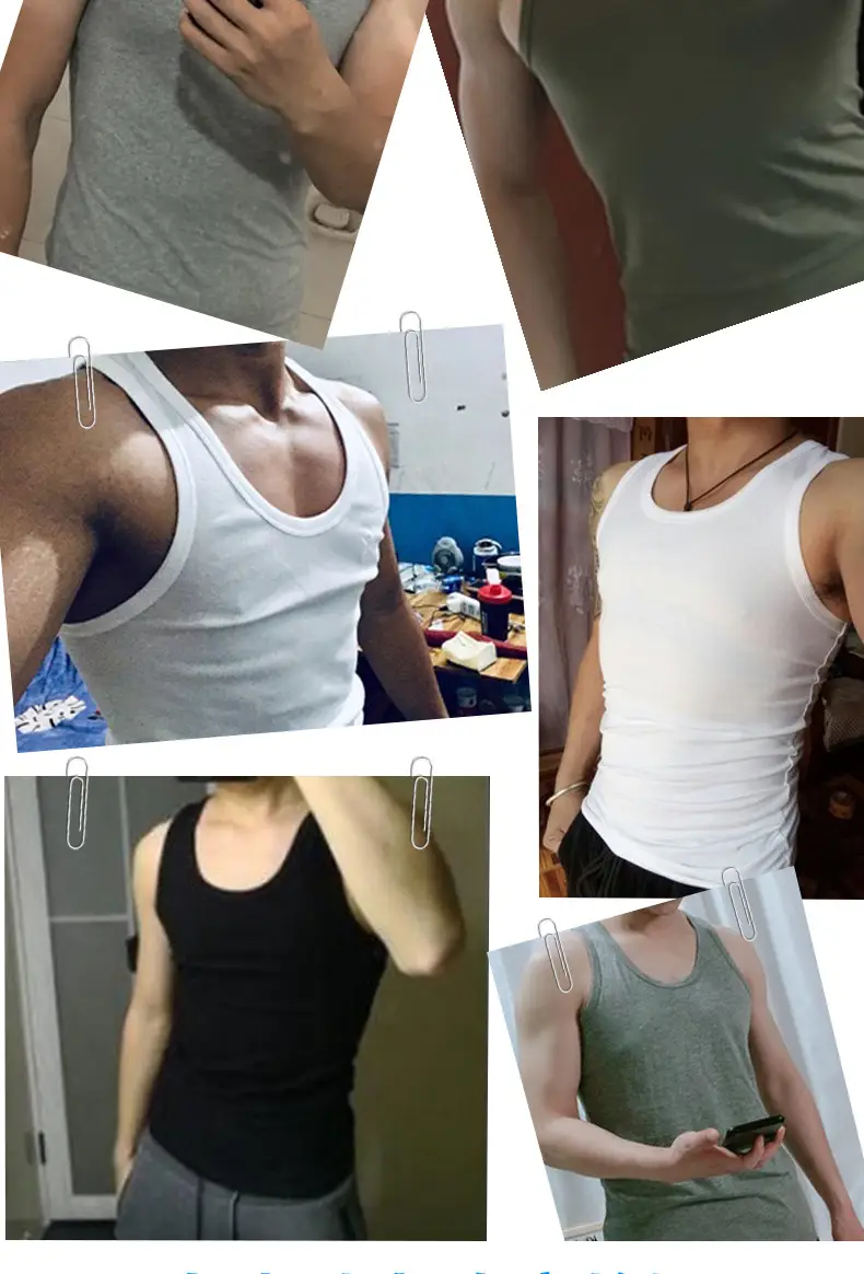 Men Cotton Sleeveless Vest Grey Slim Fit — feature 8