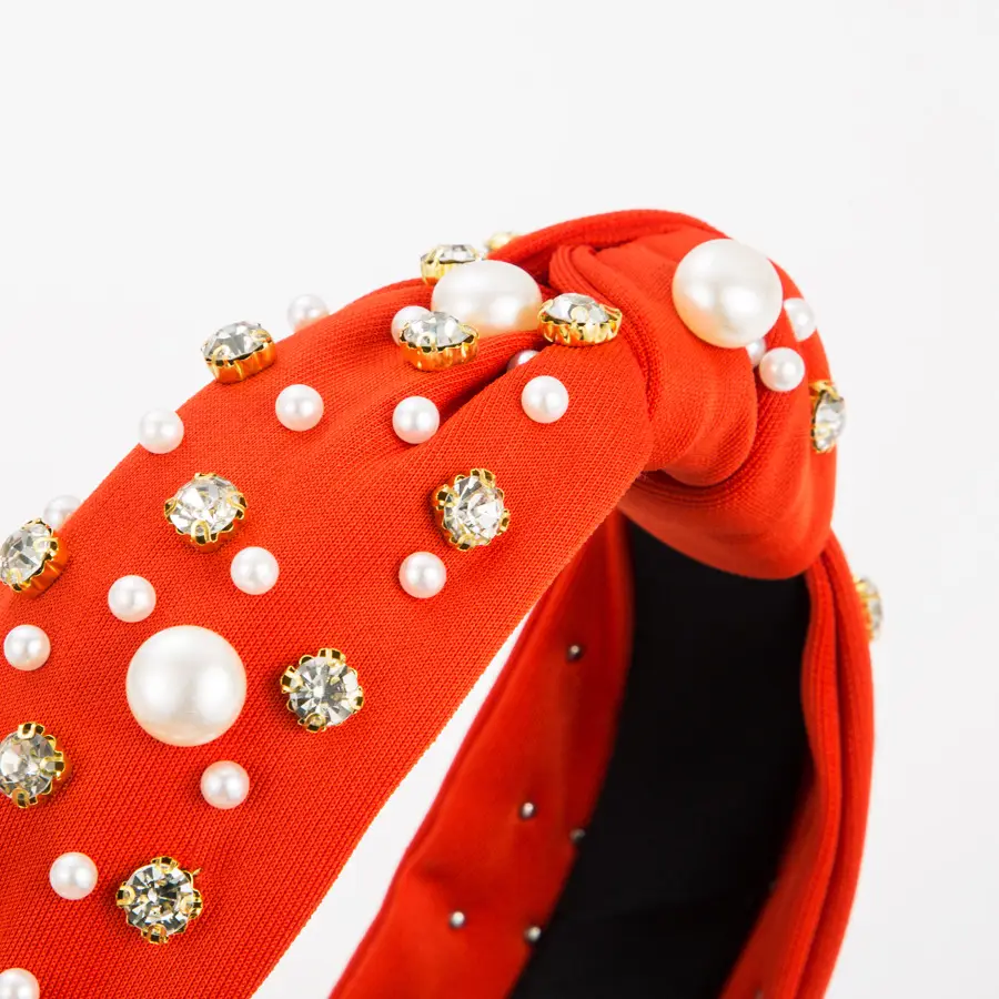 Pearl & Diamond Hairband for Women Pink Elegant - Image 11