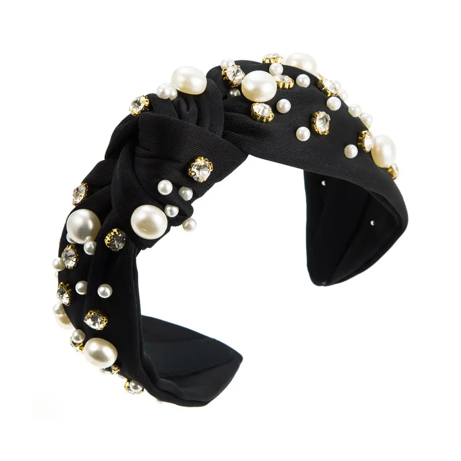 Pearl & Diamond Hairband for Women Pink Elegant - Image 4
