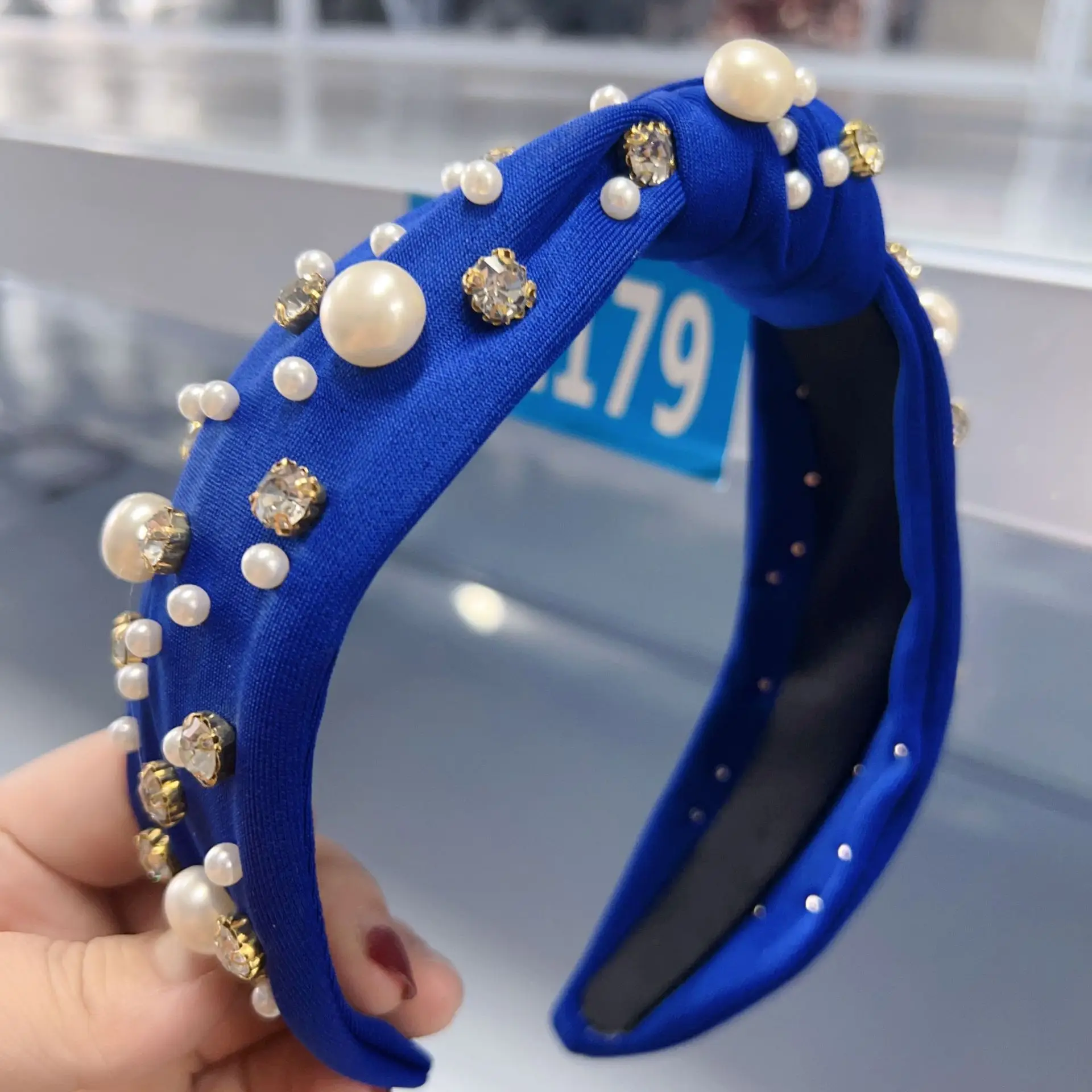 Pearl & Diamond Hairband for Women Pink Elegant - Image 7