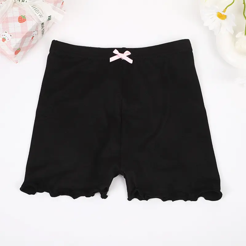 Children's Gray Bow Boxer Briefs with Lace Trim - Image 4