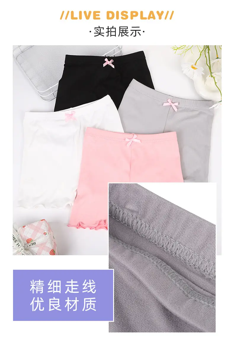 Children's Gray Bow Boxer Briefs with Lace Trim — feature 10