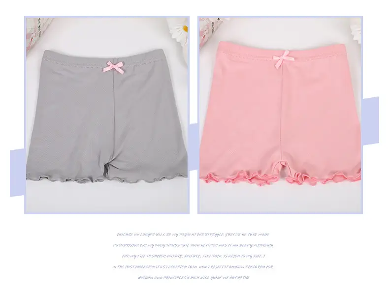 Children's Gray Bow Boxer Briefs with Lace Trim — feature 12
