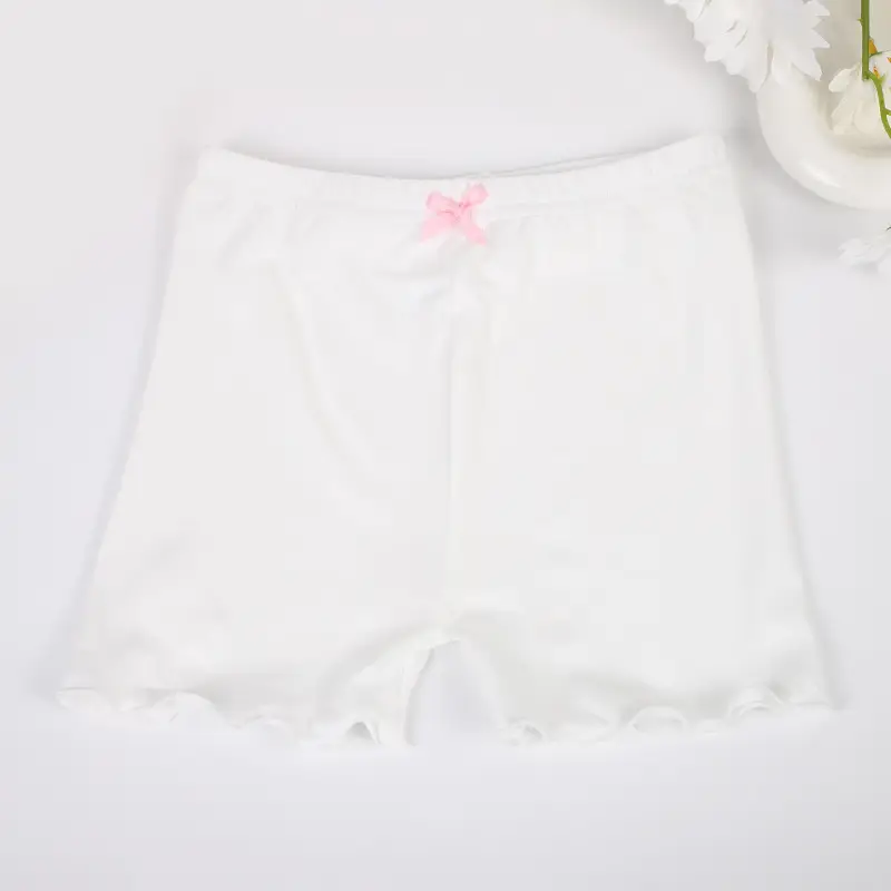Children's Gray Bow Boxer Briefs with Lace Trim - Image 2