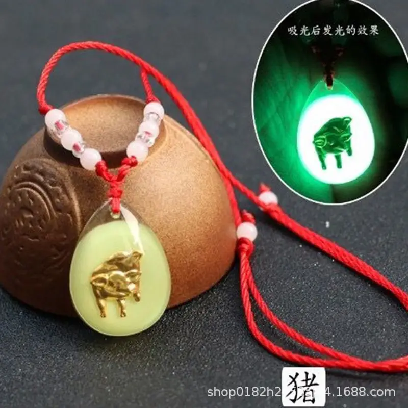 Luminous 12 Zodiac Pendant Red Rope Wholesale — feature 16