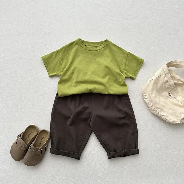 Green Radish Stamped Casual Pants for Boys Girls Spring Autumn - Image 6