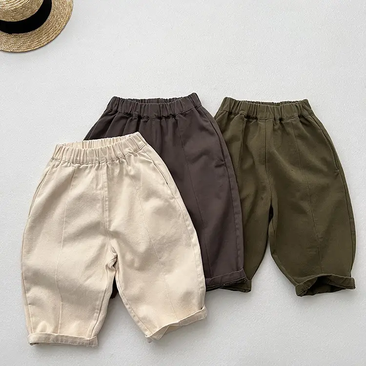 Green Radish Stamped Casual Pants for Boys Girls Spring Autumn — feature 12