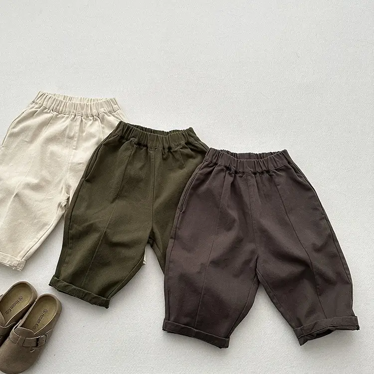 Green Radish Stamped Casual Pants for Boys Girls Spring Autumn — feature 2