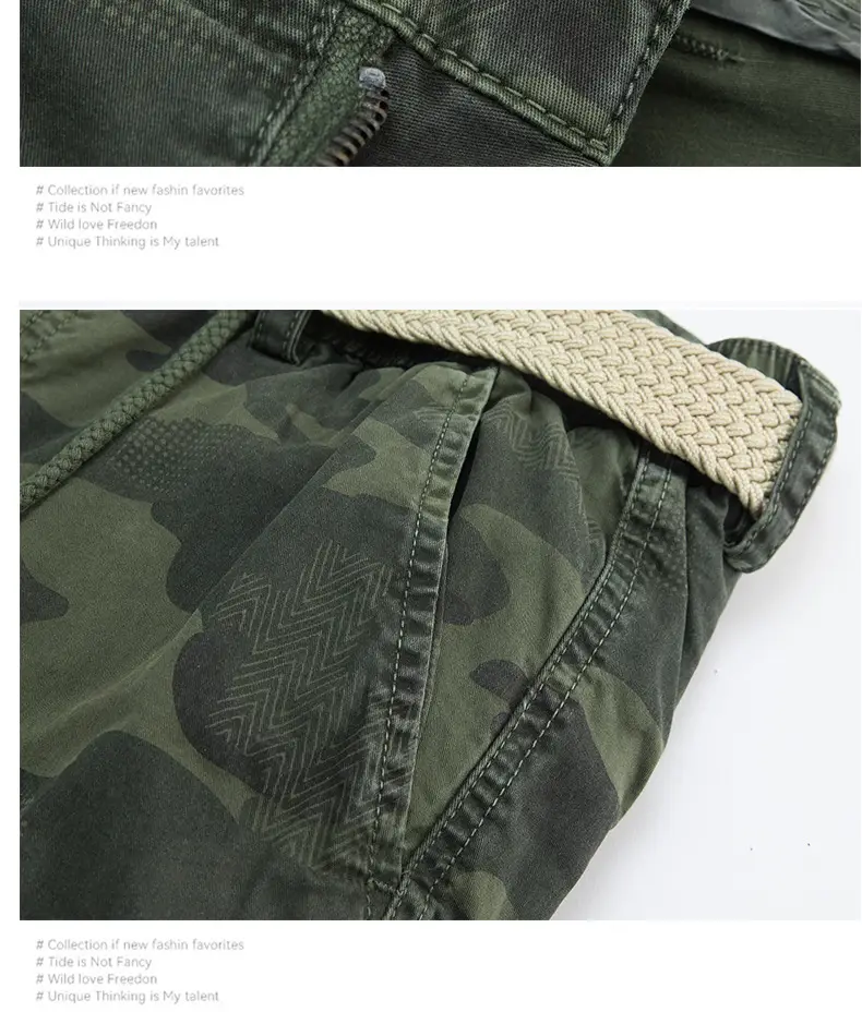 Men's Camo Multi-Pocket Casual Shorts — feature 12