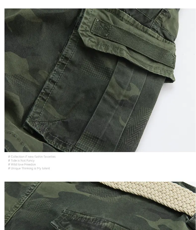 Men's Camo Multi-Pocket Casual Shorts — feature 13