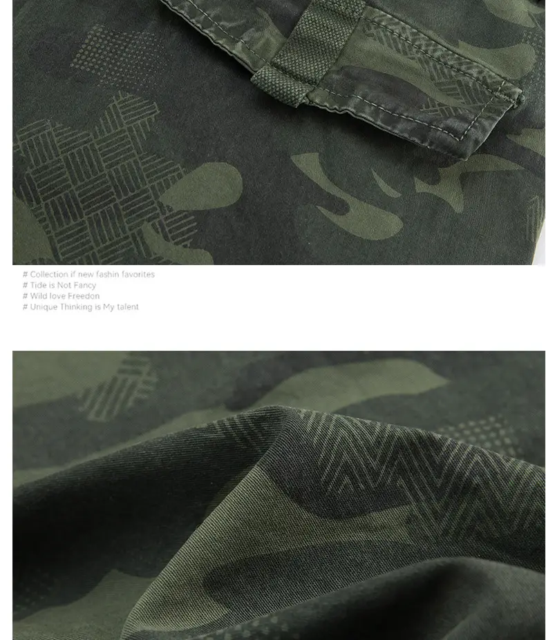 Men's Camo Multi-Pocket Casual Shorts — feature 14