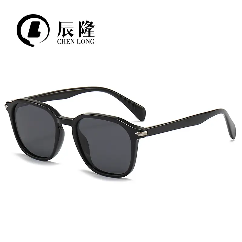 Men's Black Rivet Sunglasses with Blue Lensed Polarized Design