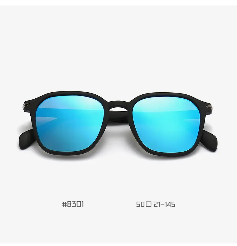 Men's Black Rivet Sunglasses with Blue Lensed Polarized Design — feature 15