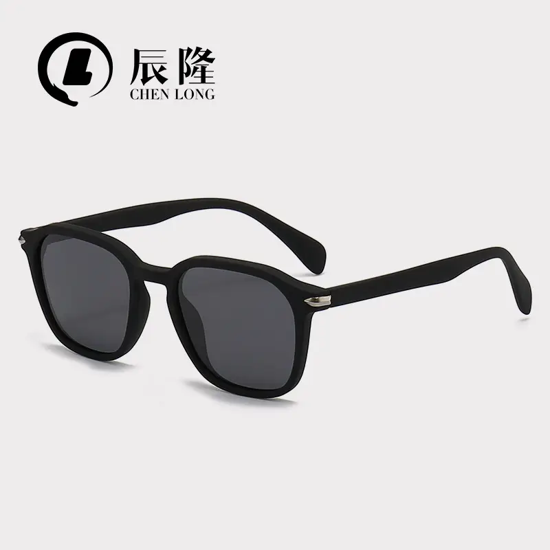 Men's Black Rivet Sunglasses with Blue Lensed Polarized Design