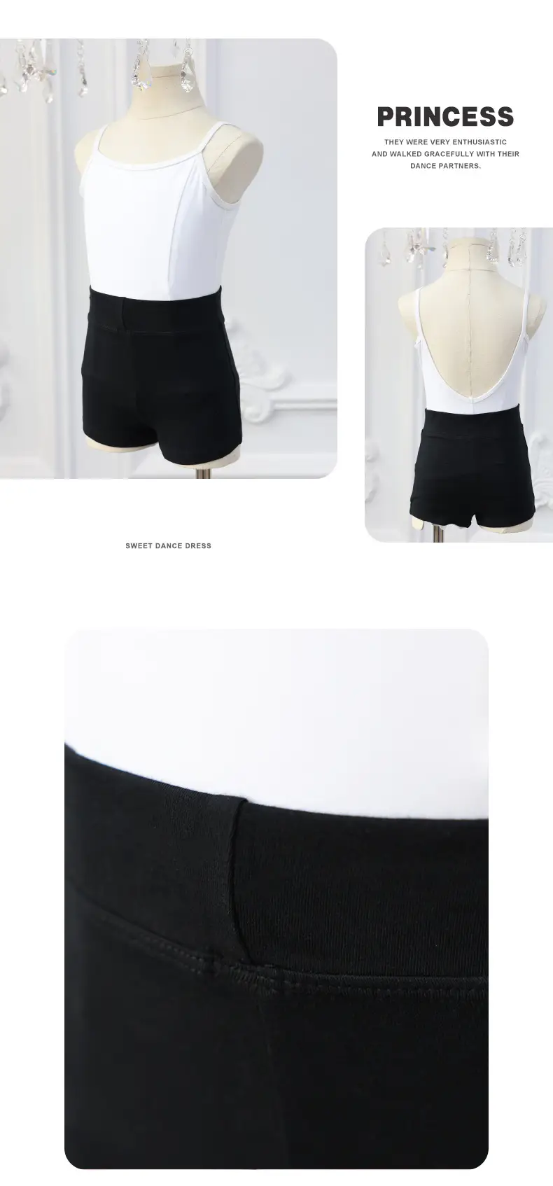 Children's Black Three-Point Dance Shorts Summer Ballet Practice Boxers — feature 8
