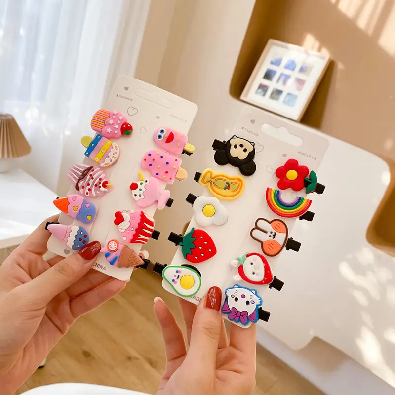 Fruit & Princess Hair Clips for Girls Soft Rubber - Image 18