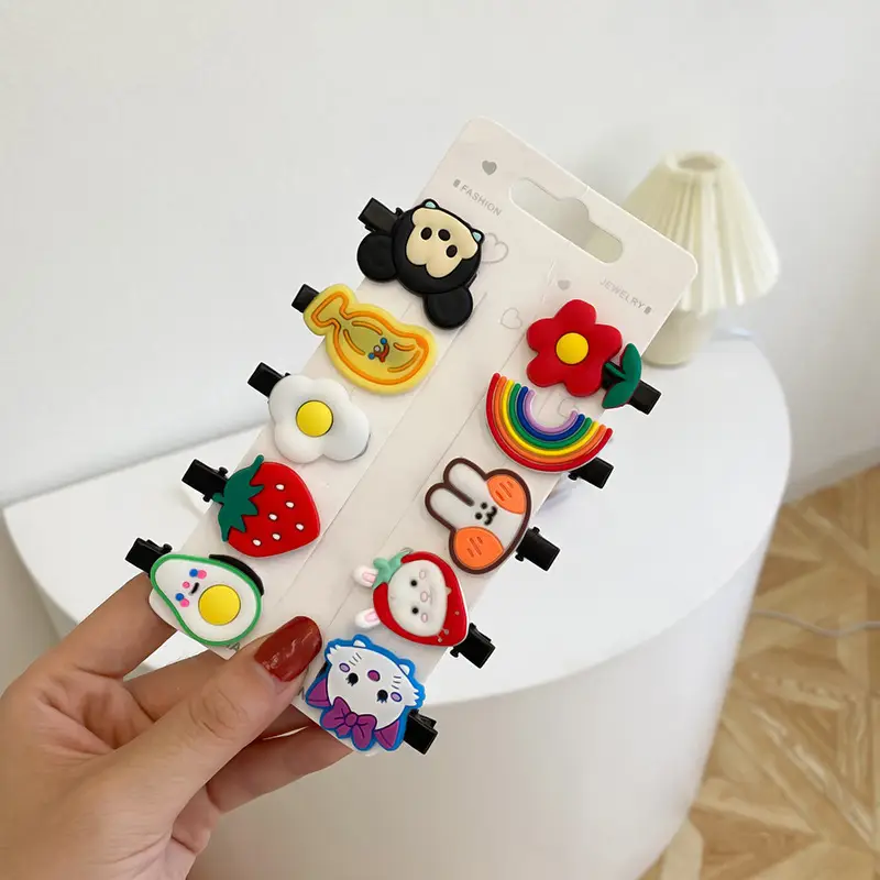 Fruit & Princess Hair Clips for Girls Soft Rubber - Image 10