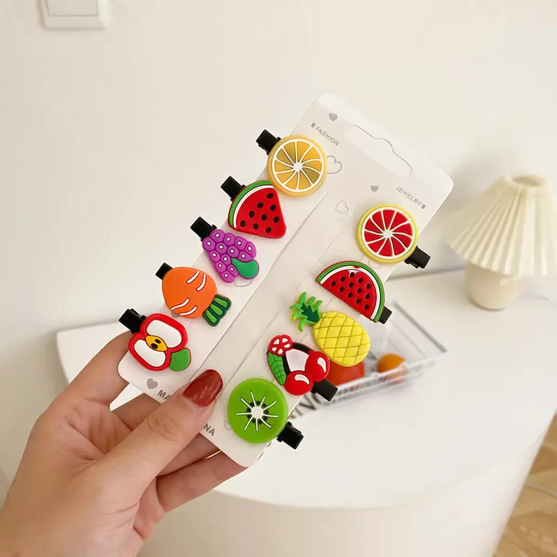 Fruit & Princess Hair Clips for Girls Soft Rubber - Image 12