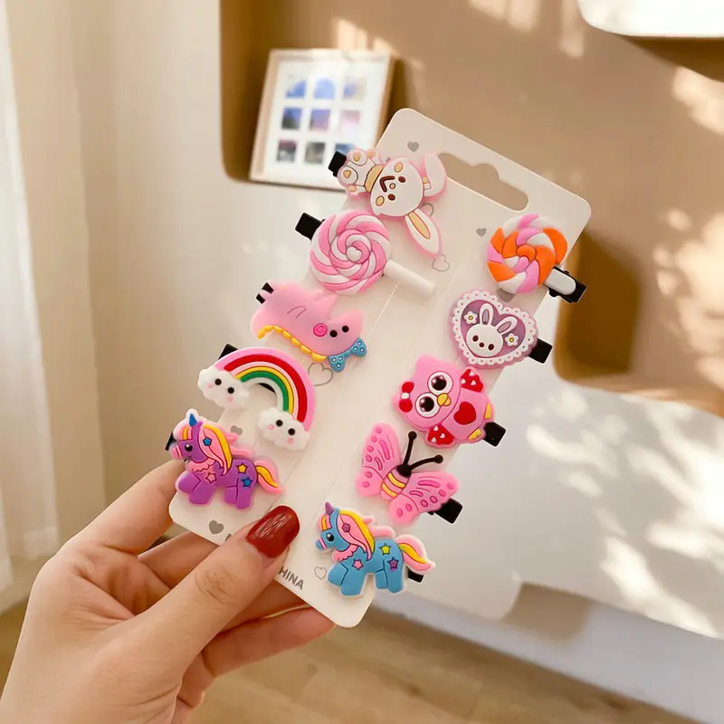 Fruit & Princess Hair Clips for Girls Soft Rubber - Image 3