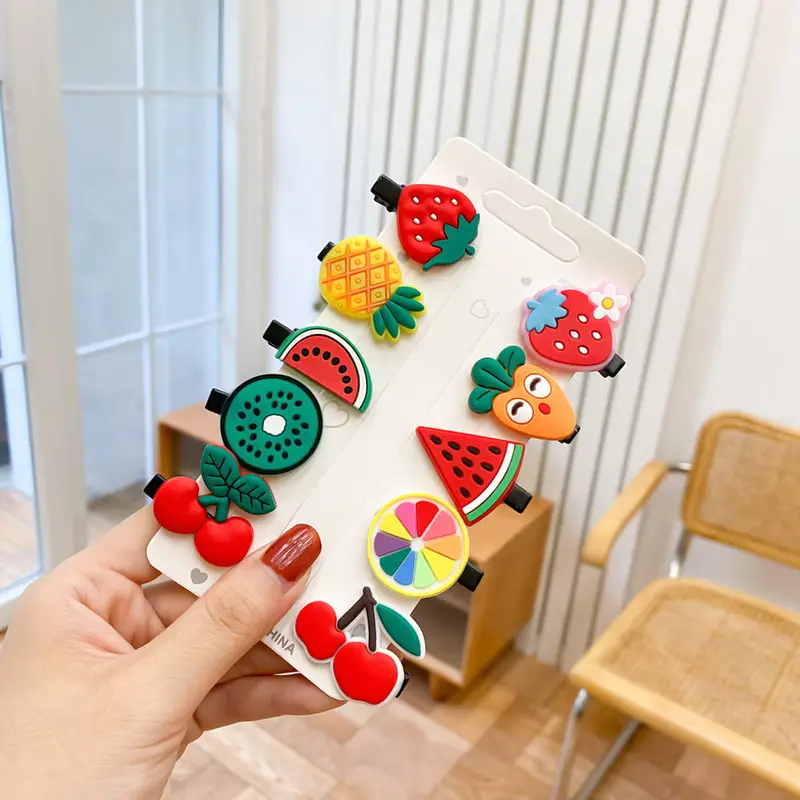 Fruit & Princess Hair Clips for Girls Soft Rubber - Image 7