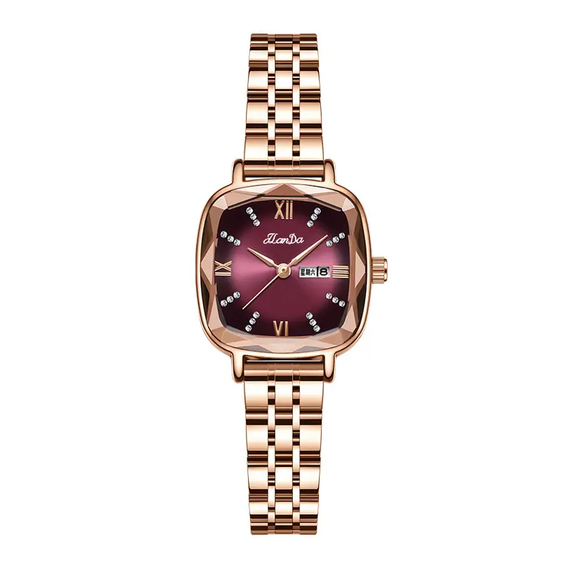 Rose Gold Women's Quartz Watch with Steel Band - Image 8