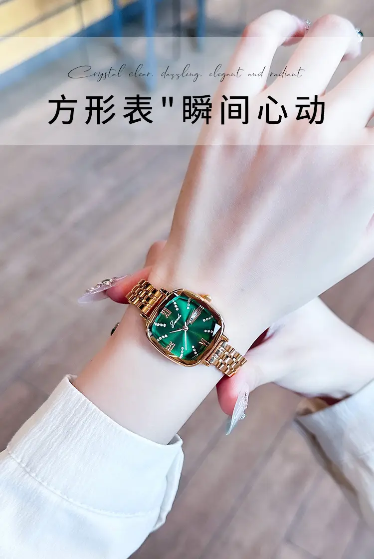 Rose Gold Women's Quartz Watch with Steel Band — feature 2