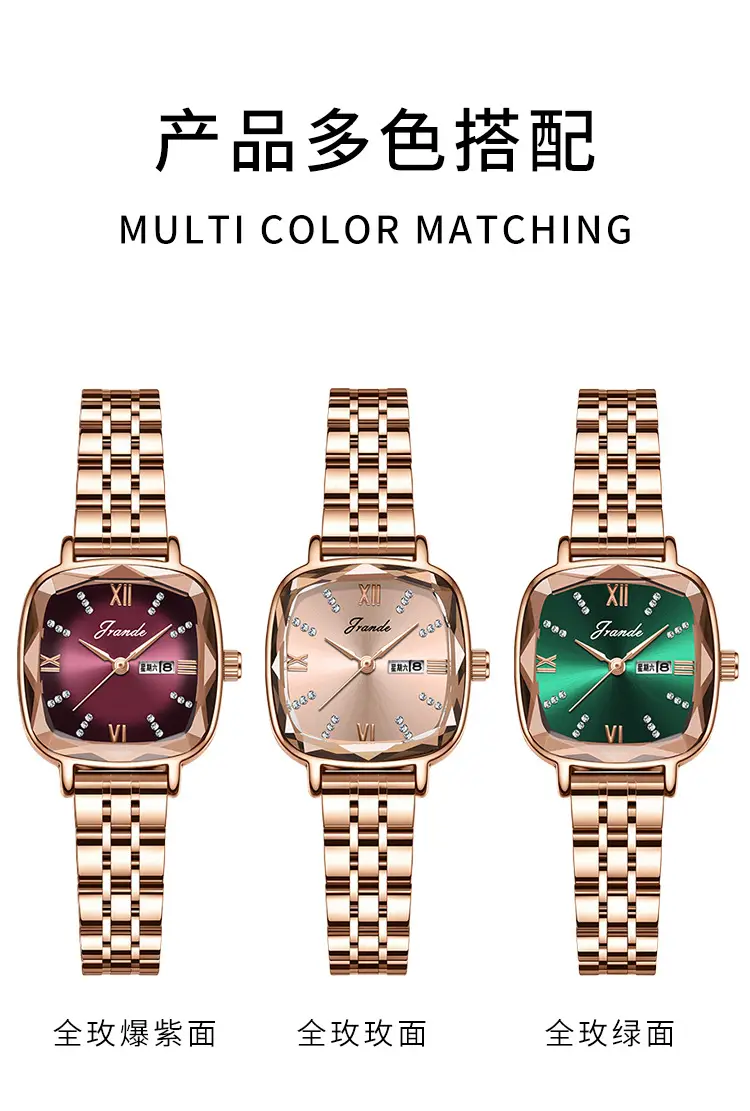 Rose Gold Women's Quartz Watch with Steel Band — feature 7