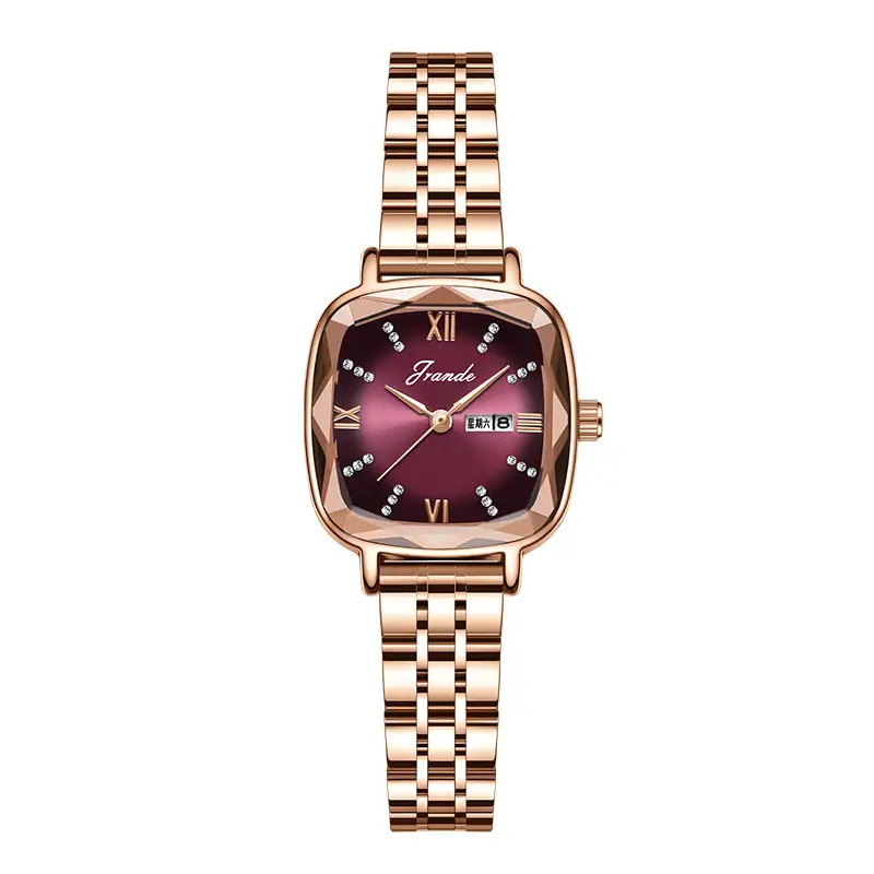 Rose Gold Women's Quartz Watch with Steel Band - Image 3