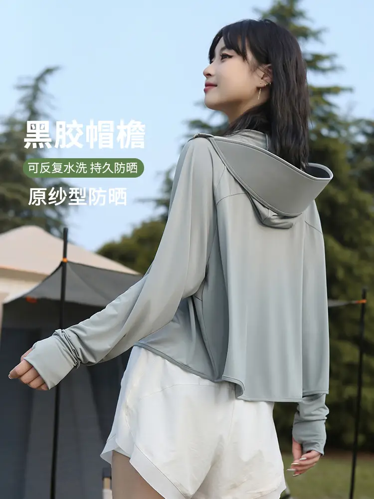 Women Sun Protection Jacket with Brim & Ice Silk