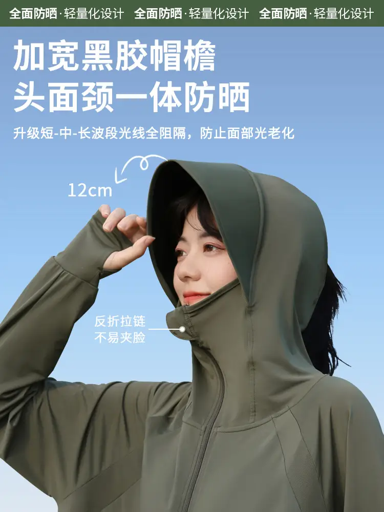 Women Sun Protection Jacket with Brim & Ice Silk