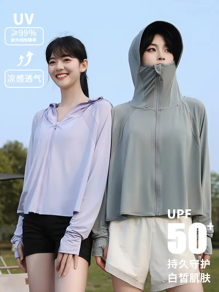 Women Sun Protection Jacket with Brim & Ice Silk