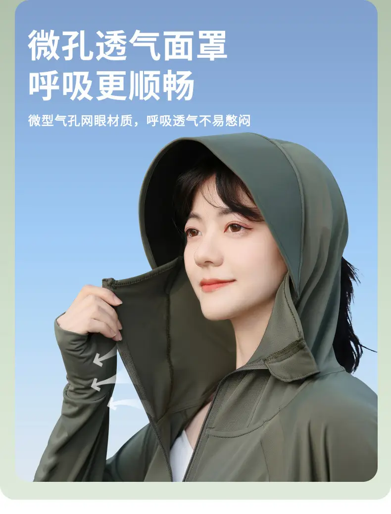 Women Sun Protection Jacket with Brim & Ice Silk — feature 12