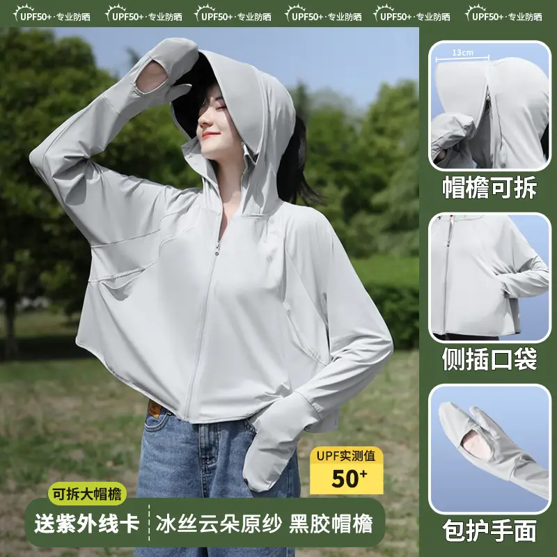Women Sun Protection Jacket with Brim & Ice Silk