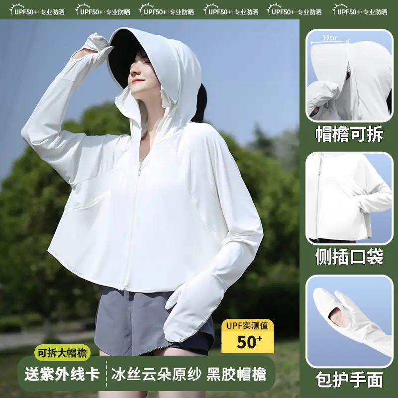 Women Sun Protection Jacket with Brim & Ice Silk