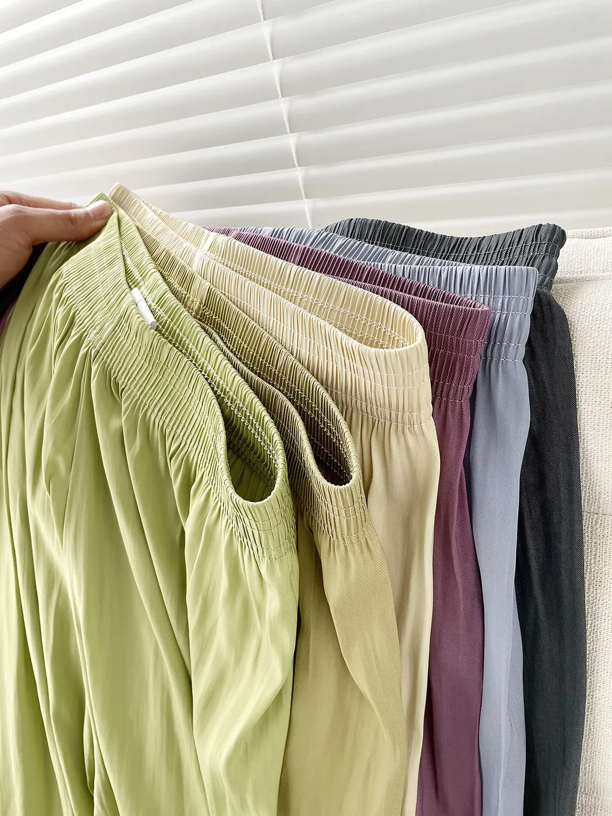 Women Ice Silk Wide Leg Pants Summer Cool Sun Protection