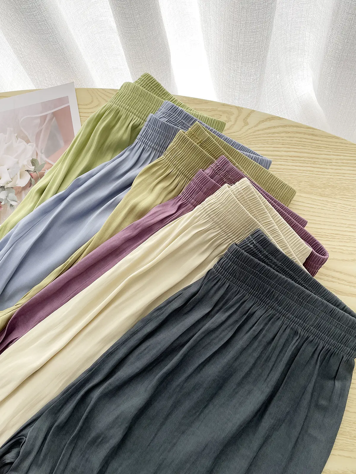 Women Ice Silk Wide Leg Pants Summer Cool Sun Protection — feature 20