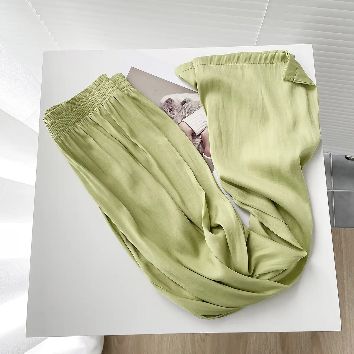 Women Ice Silk Wide Leg Pants Summer Cool Sun Protection — feature 24