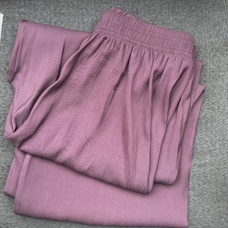 Women Ice Silk Wide Leg Pants Summer Cool Sun Protection