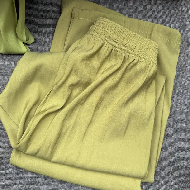 Women Ice Silk Wide Leg Pants Summer Cool Sun Protection