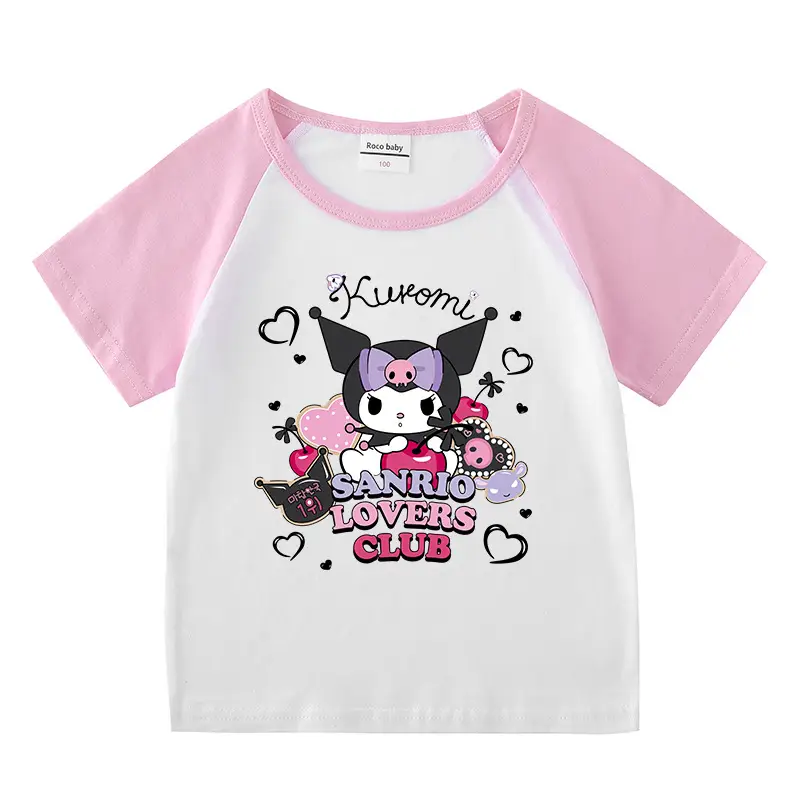 2023 Kids Summer Suit Black White Cartoon Short Sleeve - Image 12