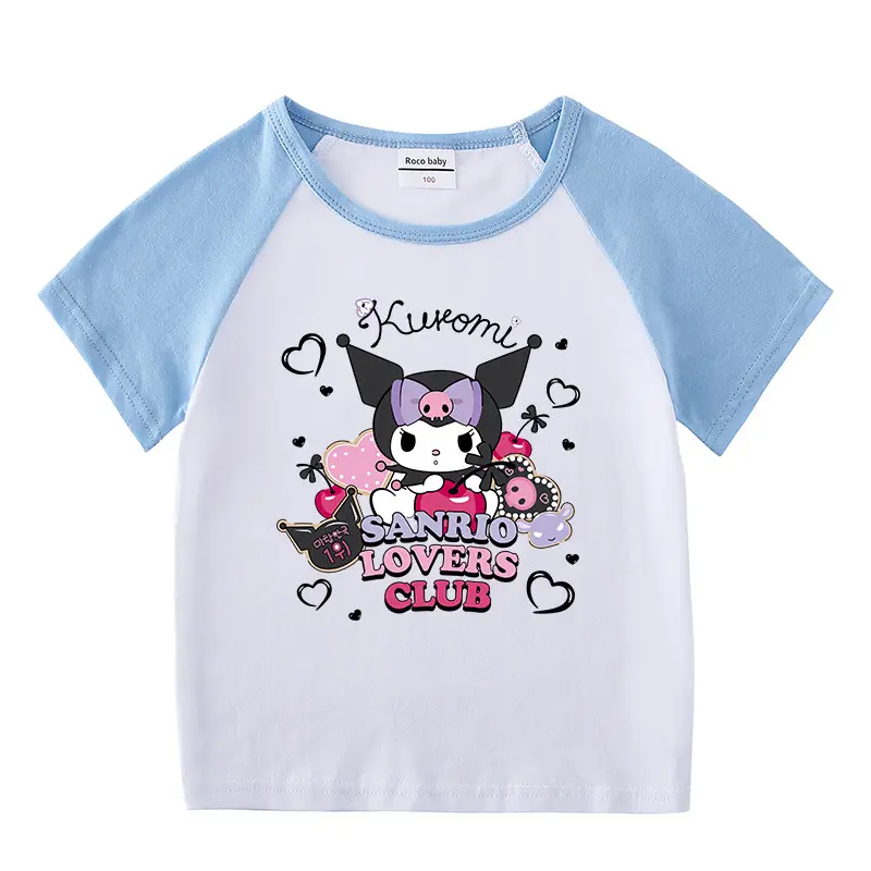 2023 Kids Summer Suit Black White Cartoon Short Sleeve - Image 13