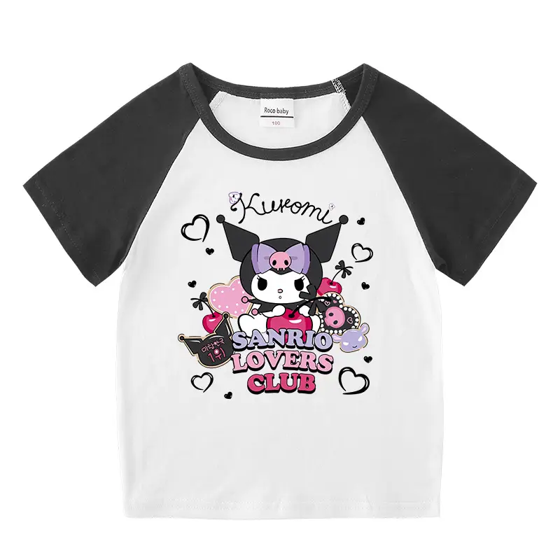 2023 Kids Summer Suit Black White Cartoon Short Sleeve - Image 15